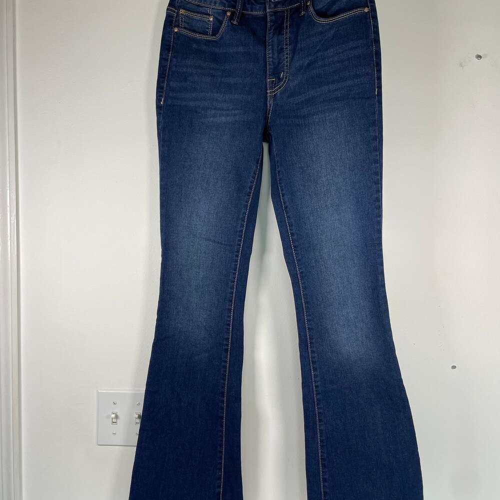 Seven7 Women's Dark Wash High-Rise Flare Jeans
